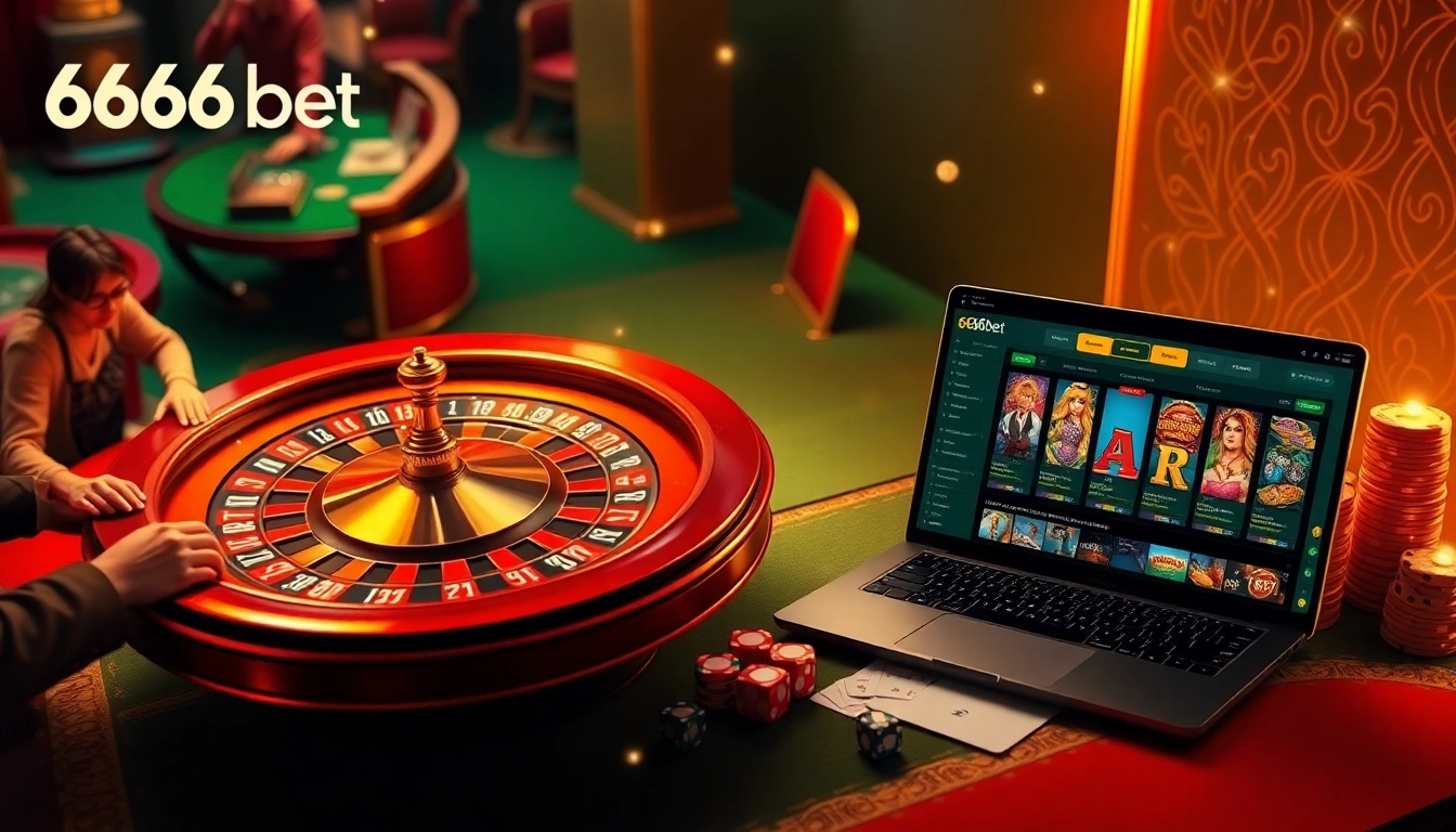 Players enjoying diverse games at 6666bet, showcasing luxury and excitement in online gambling.