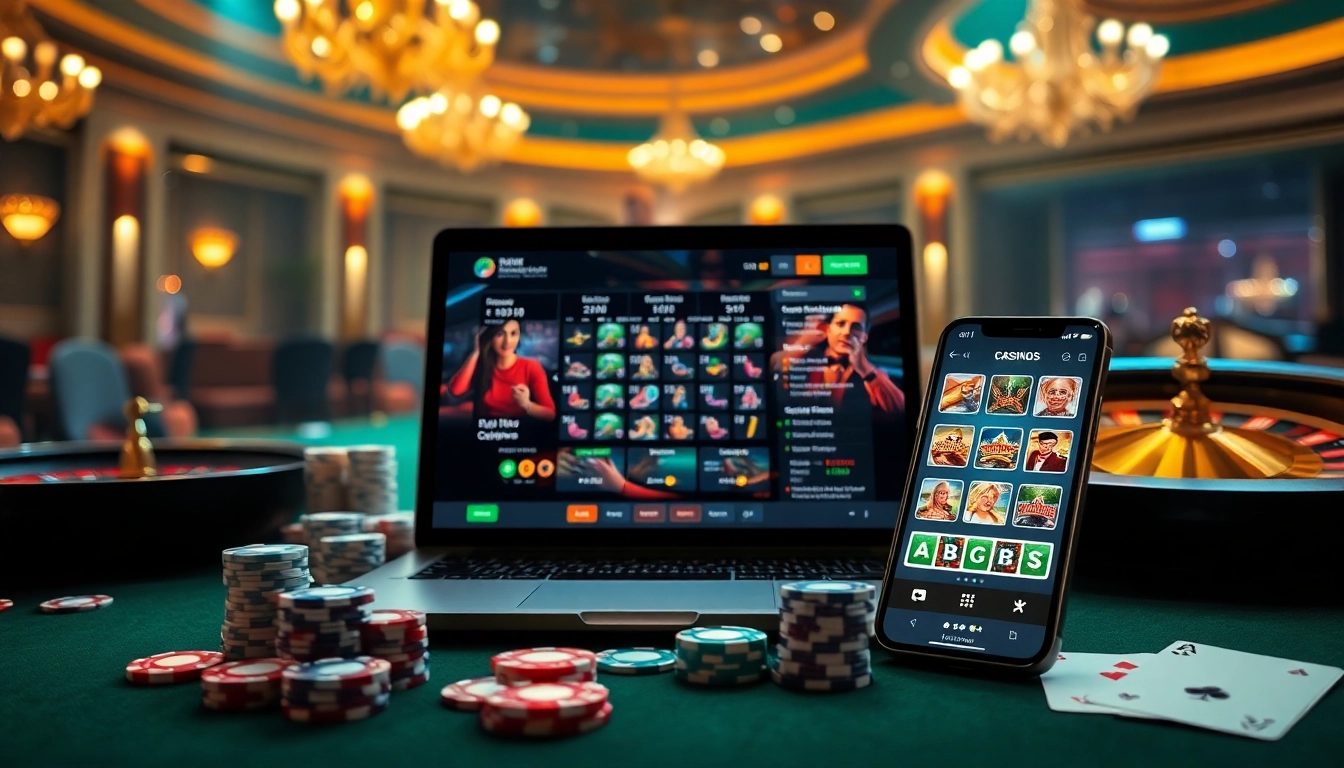 A thrilling scene of site casino en ligne 2026 featuring poker chips and a roulette wheel.