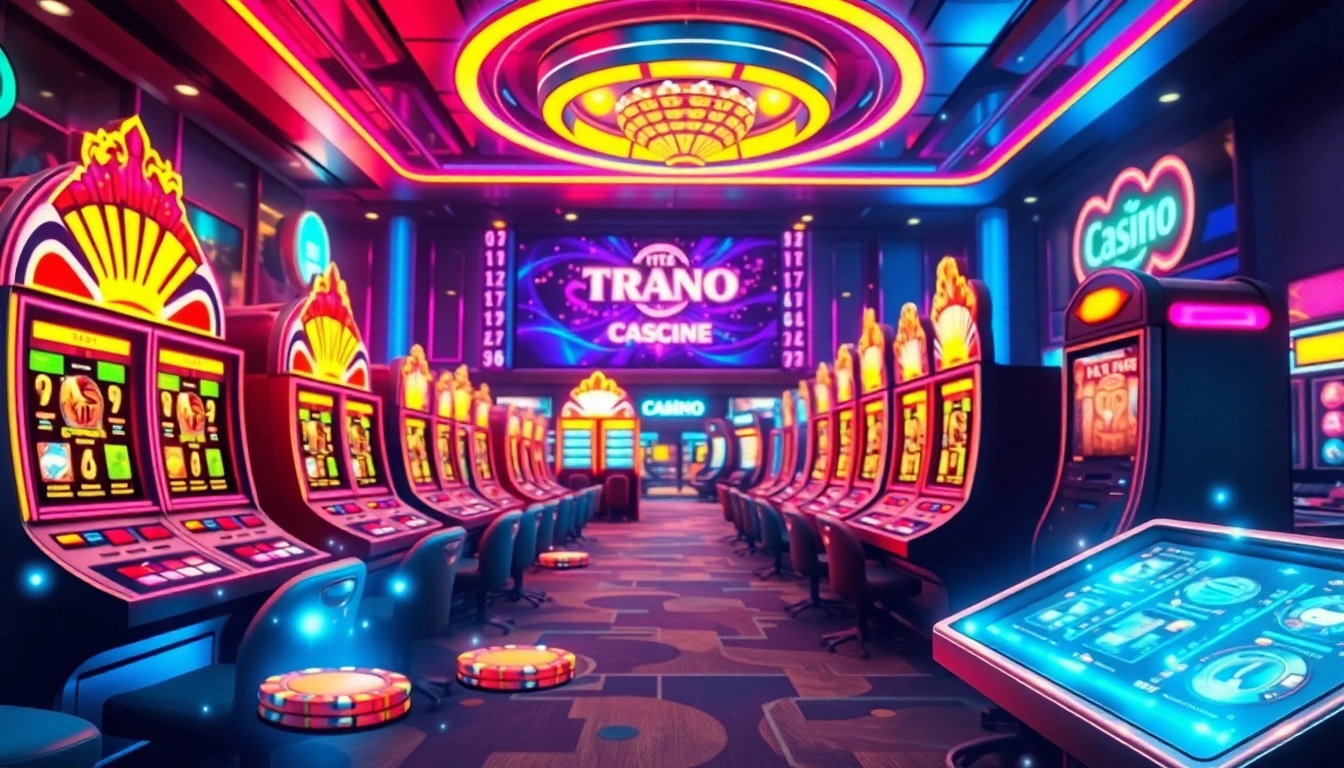 Jouer dans un crypto casino vibrant avec des machines à sous numériques et des jetons holographiques.