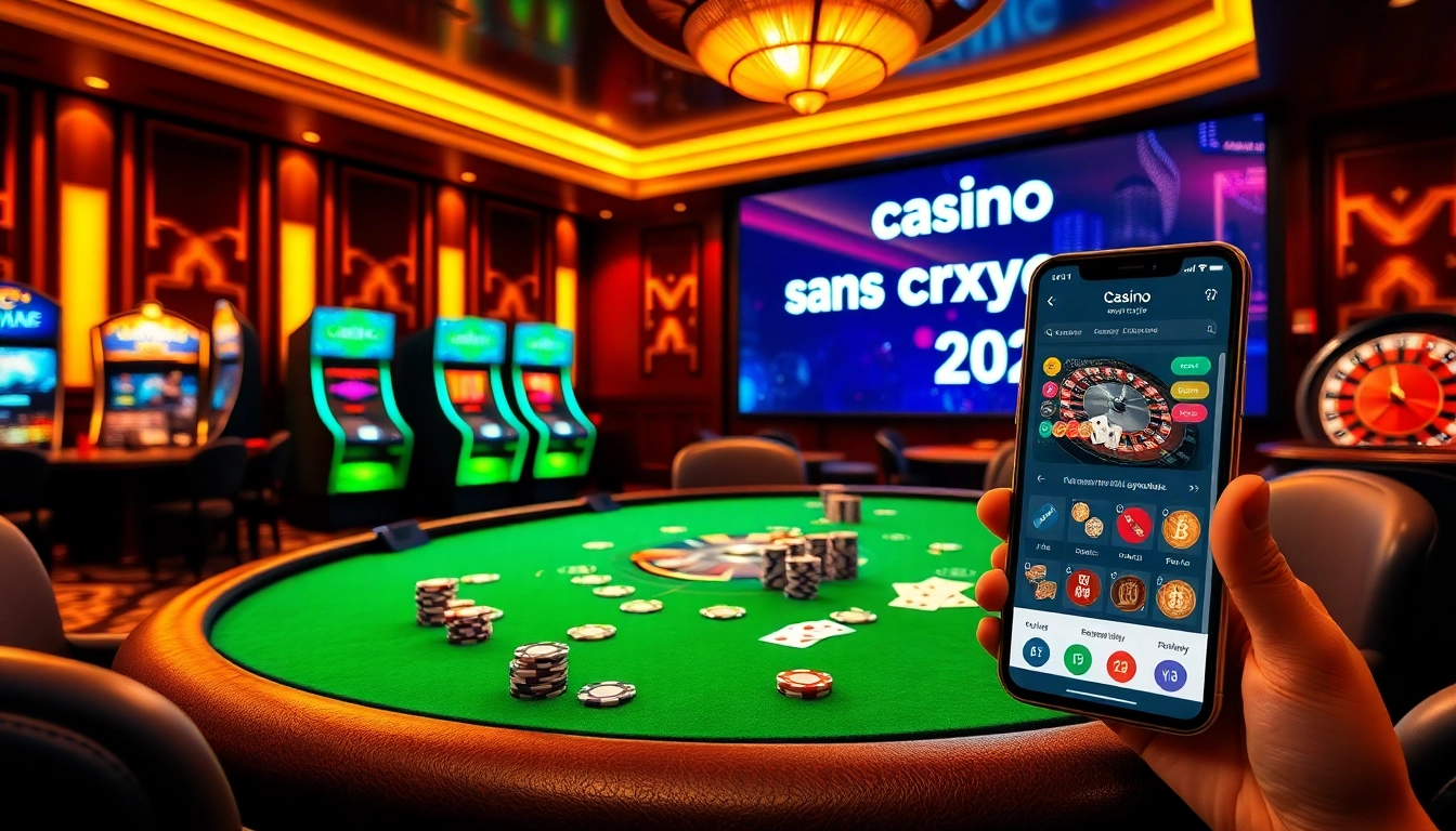 Playing at a casino crypto sans kyc 2026 table surrounded by vibrant gaming elements.