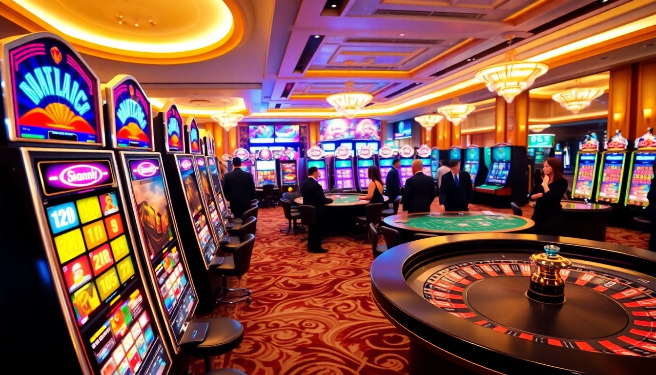 Expérience unique et captivante dans un casino en ligne avec des machines à sous illuminées.