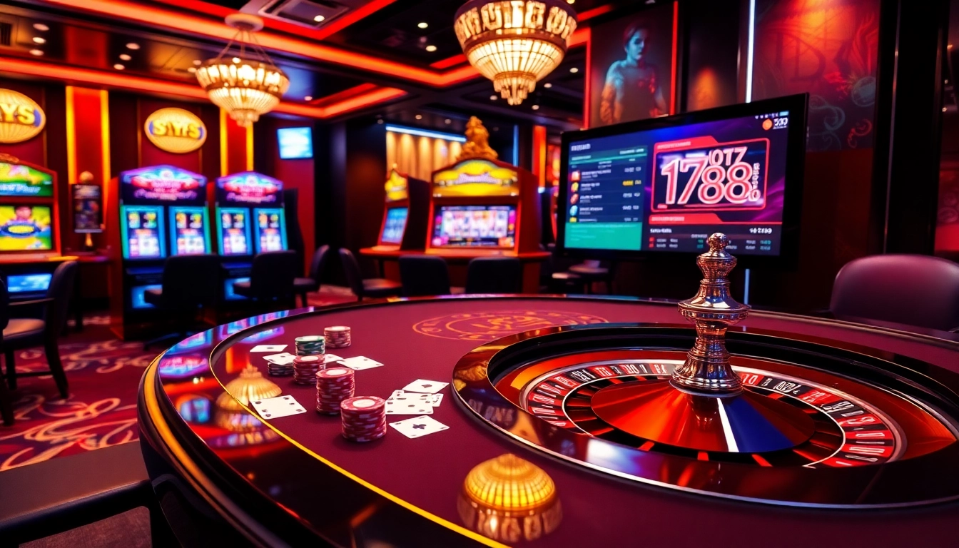 Experience thrilling online gaming at https://fly88seo.com/ with vibrant casino tables and digital interfaces.