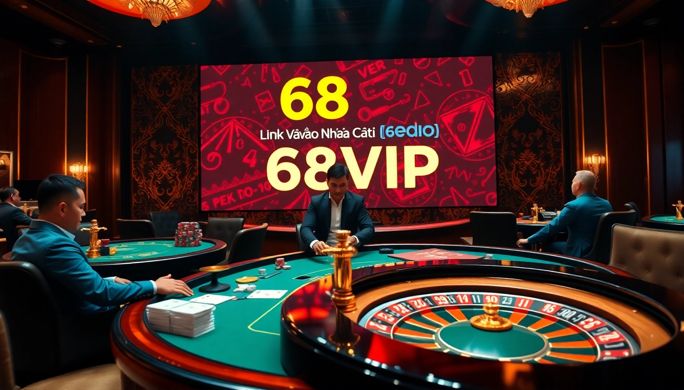 Experience thrilling online gambling at the Link Vào Nhà Cái 68VIP live casino table.