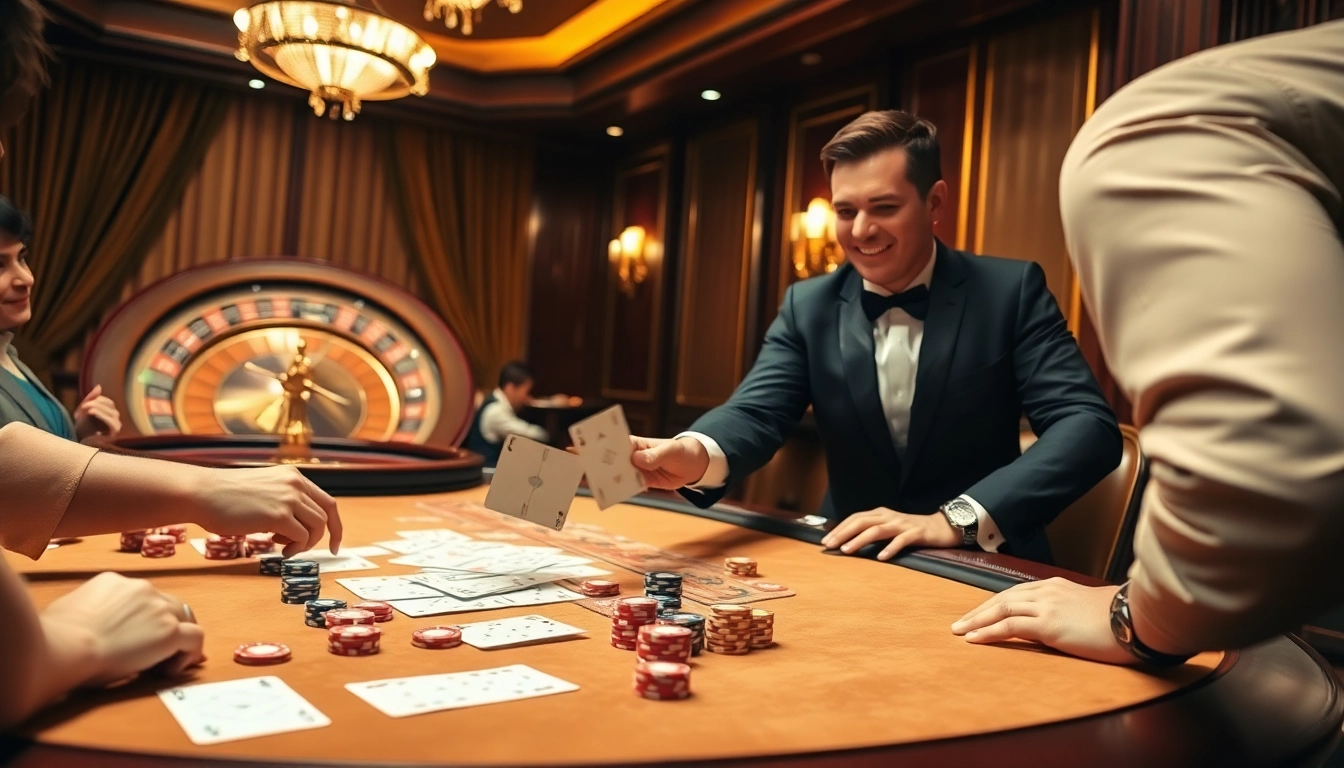 Experience thrilling kèo bóng đá action in a luxurious casino setting.