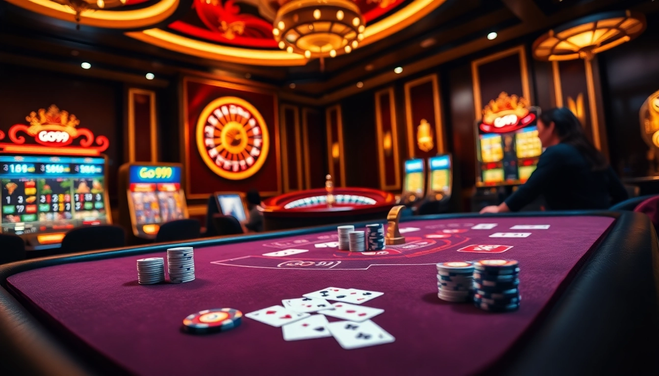 Engaging gameplay at Go99 casino featuring exciting poker, roulette, and slot machines.