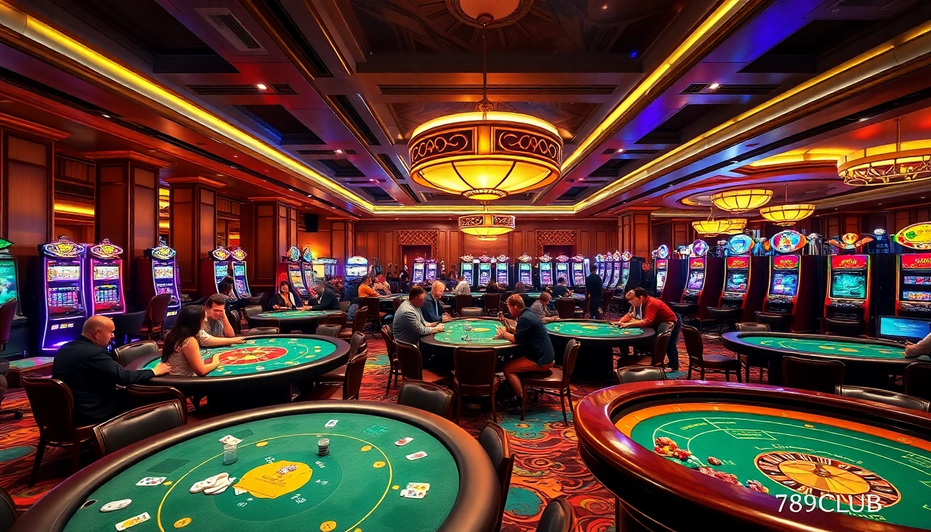 Experience the excitement of 789club with vibrant casino gaming tables and dynamic players.
