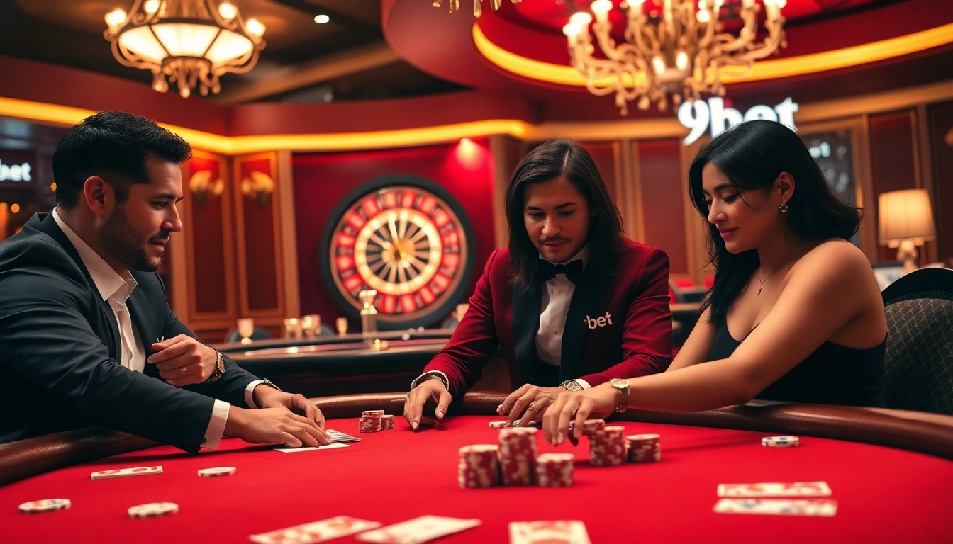 Experience the excitement of high-stakes poker at 9bet's luxurious casino table.