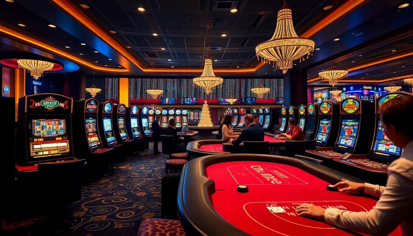 Un moment de jeu au casino en ligne avec des joueurs engagés à des tables élégantes.